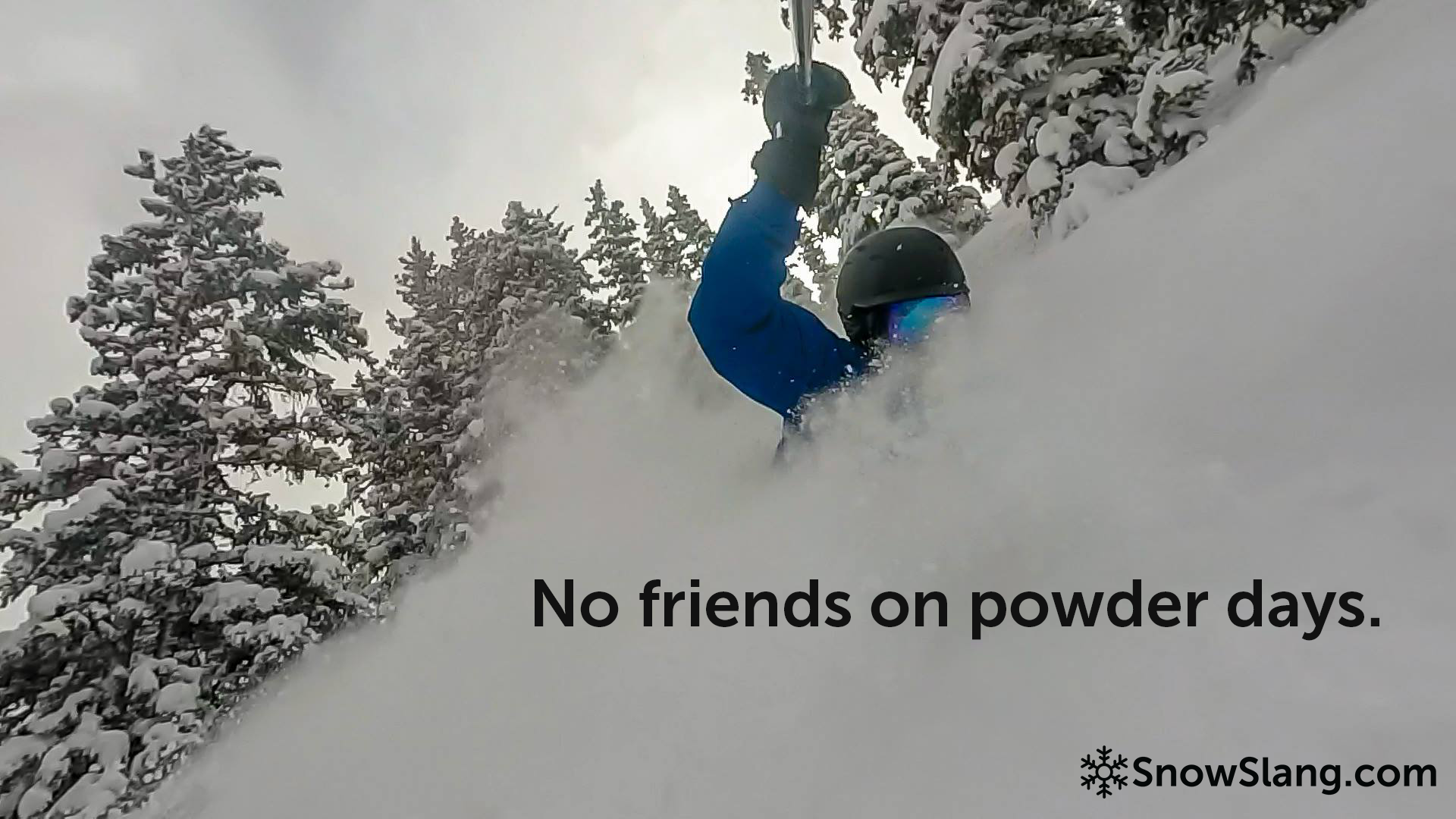 skiing quotes No friends on powder days